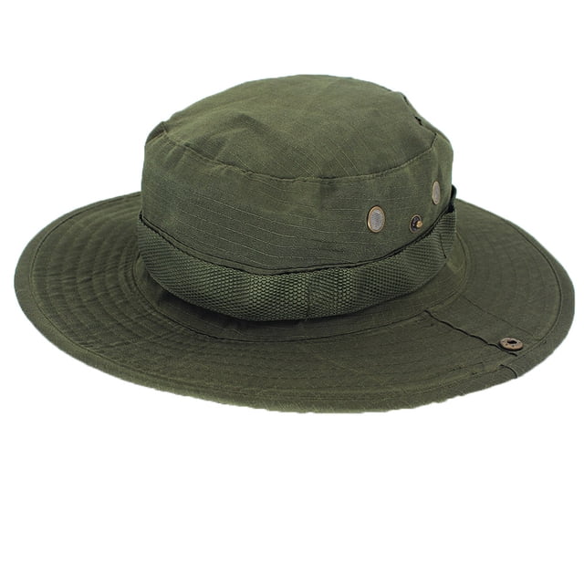 Baohd Chapeau Rond de Pêcheur Vert Armée pour Hommes et Femmes, Extérieur, protection Solaire, Pare-Soleil, 1 Ensemble