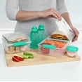 thumbnail image 3 of Sistema Bento Lunch Box Set with Sandwich Containers, Yogurt Pots & 2 Twist 'n' Sip Water Bottles, Dishwasher Safe, BPA-Free Plastic, Blue/Green, 3 of 5