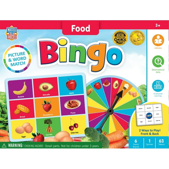 MasterPieces Food Bingo Game for - Educational Bingo Board Game