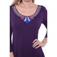 thumbnail image 3 of White Mark Women's 3/4 Sleeve Sol Soft Embellished Tunic, 3 of 4