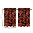 thumbnail image 4 of Spooky Cute Halloween Kitchen Curtains Set of 2, Featuring Black Cat and Full Moon Illustration, Semi-Sheer Panels 27.5x36in(70x90cm) Kitchen Curtains, 4 of 4