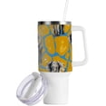 thumbnail image 2 of SKYSONIC Insulated Tumblers with Lids and Straws Handles 40oz Water Bottle Elephants Geometric Travel Mug Reusable Stainless Steel Thermos Vacuum, 2 of 7
