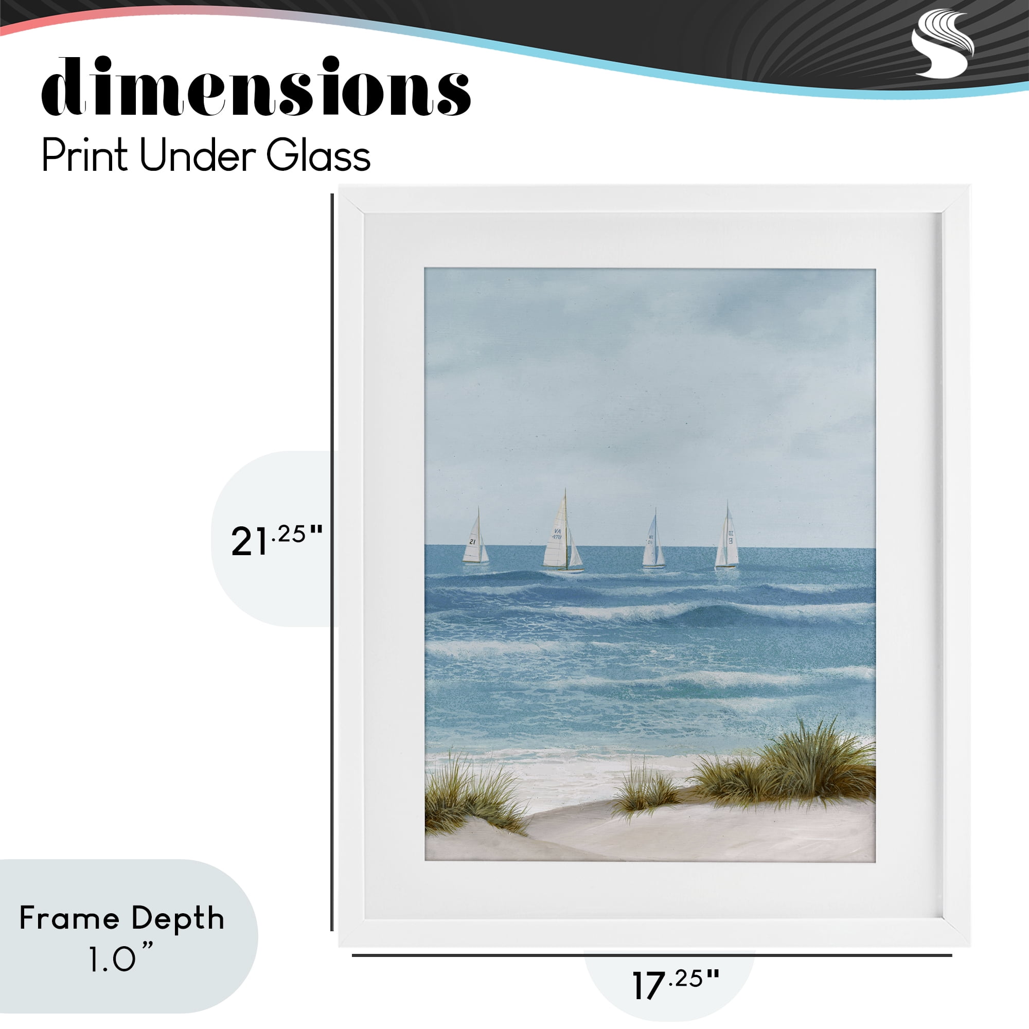 Stupell Industries Boats Sailing Away White Framed Print Under Glass, design by Lorenzo Collective