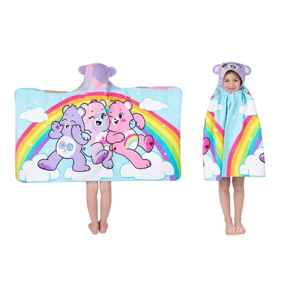 Toalla con capucha Care Bears Franco Kids, algodón suave, 60 x 120 cm