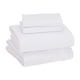 thumbnail image 5 of Juego de sábanas de algodón cómodo de 4 piezas, incluye sábanas planas y bajeras suaves, funda de almohada, Queen, rubor, liso, 5 of 15
