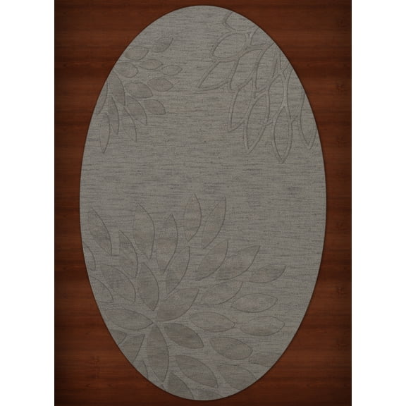 Dalyn Dover Area Rug DV17 Dv17 Silver Floral Leaves 3' x 5' Oval