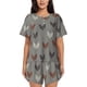 thumbnail image 1 of Fotbe Rooster Conjunto de Pijama Estampado para Mujer, 2 Piezas, Ropa de Dormir con Camiseta de Manga Corta y Shorts Suaves-Large, 1 of 6