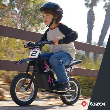 RAZOR DIRT ROCKET MX125 ELECTRIC-POWERED DIRT BIKE – BLACK WITH DECAL INCLUDED, FOR CHILD 5+