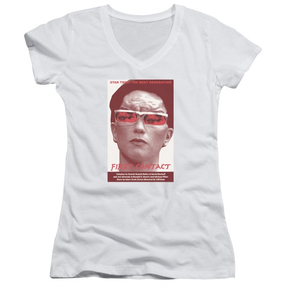 Star Trek Tng Season 4 Episode 15 Junior Women's V-Neck T-Shirt White