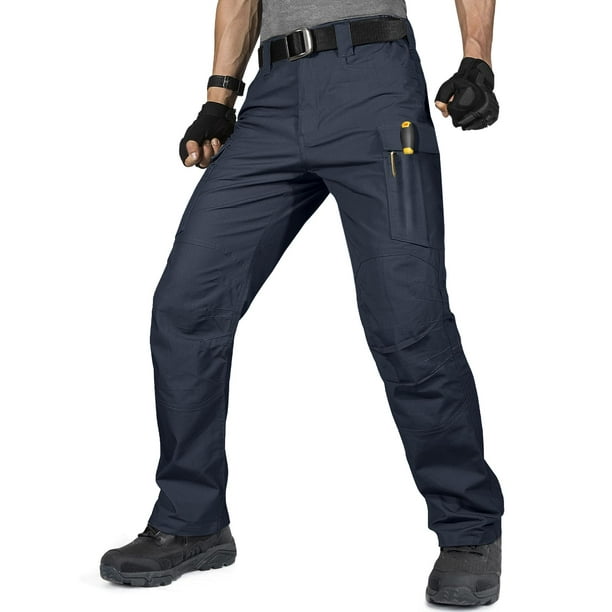 Pantalones cargo FREE SOLDIER, resistentes al agua, color azul marino, 32 W/30 L