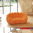 thumbnail image 3 of Sodrens Modern Lazy Floor Sofa,79.53" Bubble Couch,Curved Football Sofa for Living Room,Office,Apartment,No-Assembly,Orange, 3 of 8