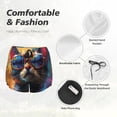 thumbnail image 6 of Lsque Cool Cat With Sunglasses Printed Women's Running Shorts with Liner Pockets,Elastic Quick Dry Workout Athletic Gym Yoga Shorts,Womens High Waist Shorts-Medium, 6 of 9