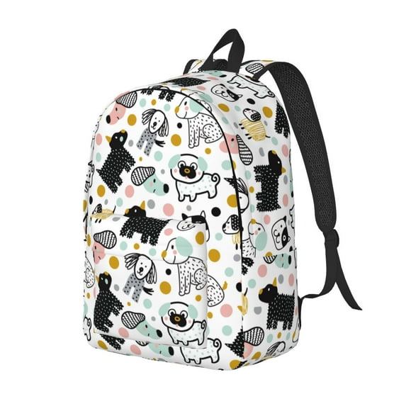 Balery Funny Puppy Mochila Clásica Impresa Básica para Viaje, Mochila Escolar Resistente al Agua, Mochila de Lona con Correas Ajustables-Medium