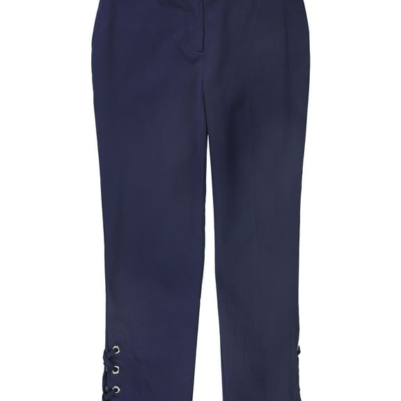 Alfani Womens Lace Up Casual Trouser Pants, Blue, 4