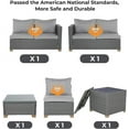 thumbnail image 3 of Grand Patio 5-Piece Indoor/Outdoor Wicker Conversation Sets, 5 Seats, Light Gray, 3 of 12