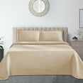 thumbnail image 1 of Jacquard Matelassé 100% Cotton Basketweave 3-Piece Bedspread Set, Embossed Cotton Fabric, Soft, Breathable, Medium Weight, Basketweave, Oversized Bedding , Queen, Iinen by Blue Nile Mills, 1 of 7