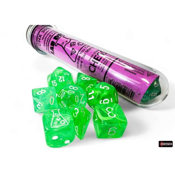 Chessex: Nebula Gelatinous/White Polyhedral 7-Dice Set