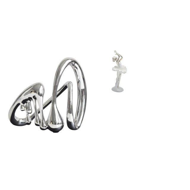 Estatua de arte abstracto, estatua de resina, figura de escritorio, estatua de bailarina con acabado galvanizado y diseño artístico, adecuada para reg