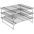 thumbnail image 4 of 3 Tier Cooling Rack, Casewin Stackable Baking Rack Shelf, Kitchen Cookie Cooling Baking Supplies（Black）, 4 of 8