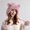 Pink, variant on Dyfzdhu Cute Pullover Hat With Wool Thickening Hairball Solid Color Knit Ear Protection