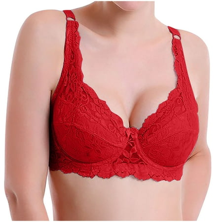 Thin Push Up Bras for Women No Underwire High Support Minimizer Bra Comfortable Convenient Padded Everyday Bra