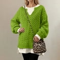 thumbnail image 2 of Gyexs Womens Fall Sweaters Casual Classic Soft Loose Fit Basic Pullover Knit Loose Thin Fall Winter Sweater Blouse Womens Winter Clothes, Green, Size XXXL, 2 of 4