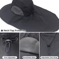 thumbnail image 3 of Minzimin 1Pack Sun Hats for Men Women with Neck Flap UPF 50+ UV Protection Wide Brim Bucket Hat Safari Hiking Fishing Hats, 3 of 7