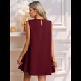 thumbnail image 4 of Vestido Tipo Chaleco Sin Mangas con Cuello Redondo en Color Liso, Color Vino Tinto XXL, 4 of 7