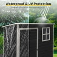 thumbnail image 5 of 5x3 FT Outdoor Storage Shed with Floor and Anti Accumlation Water Hole, Plastic Resin Tool Shed with Window and Lockable Door, for Backyard, Garden, Patio, Lawn, B;ack, 5 of 6