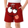 thumbnail image 1 of Pantalones cortos de bolsillo para niños con cordón elástico estampado casual traje de baño pantalones de cinco puntos, 1 of 8