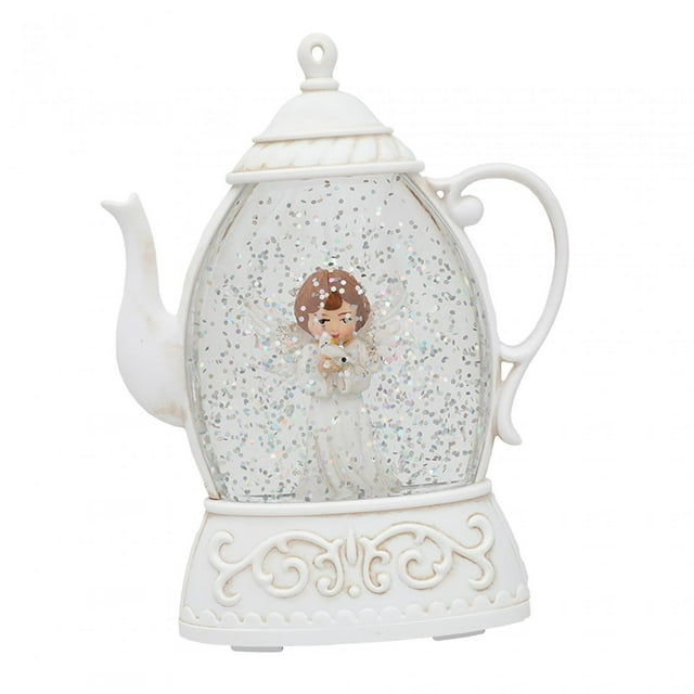 Lámpara de mesa navideña con tetera, luz nocturna para decoración del hogar Ángel