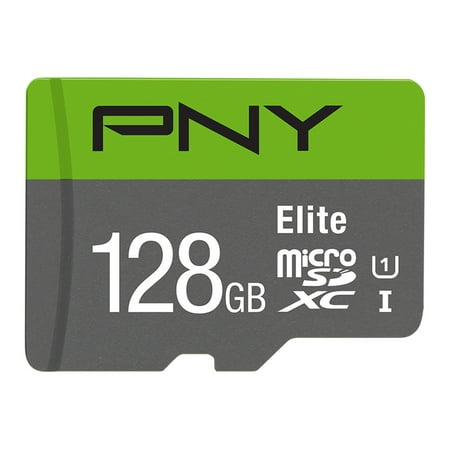 PNY 128GB Elite Class 10 U1 microSDHC Flash Memory Card - 100MB/s read, Class 10, U1, Full HD, UHS-I, micro SD