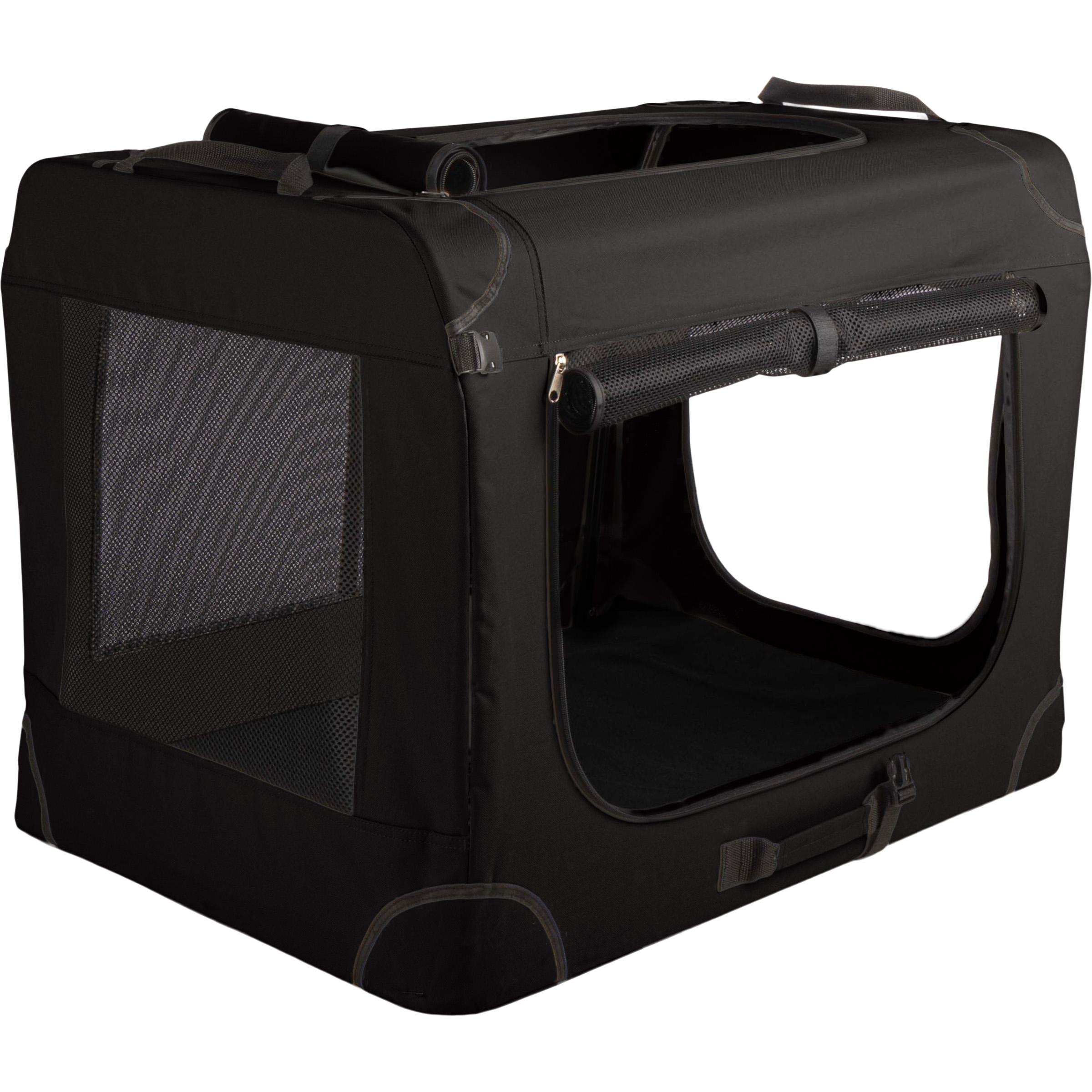 PETMAKER Soft Dog Crate with Divider Panel - Collapsible Dog Crate for Medium Dogs (Black)