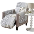 thumbnail image 1 of Great Bay Home Housse de Protection pour Meubles Patchwork Imprimé Festonné Résistant aux Taches (Fauteuil Inclinable, Gris), 1 of 5