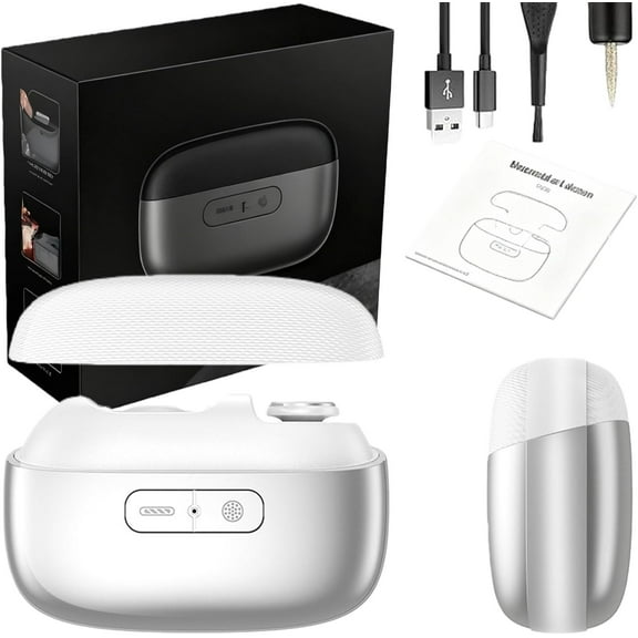 Hewelth Easyclip Smart Nail Clipper, Hand & Foot Compatible Hewelth Electric Nail Clipper, 3-in-1 Multi-Functional Smart Nail Clippers for Seniors Led Light Scraps Storage(White)