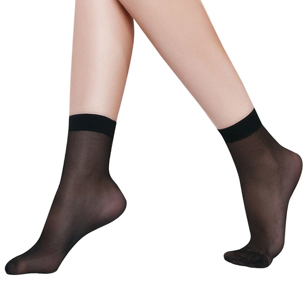 Unique Bargains Woman Summer Wear Black Color Ankle Sheer Socks 20