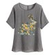 thumbnail image 1 of Vestidos Casuales Para Mujer, Blusas De Mujer De Moda Camisetas estampadas de moda para mujer, blusas casuales de lino holgadas de manga corta con cuello redondo y raglán, 1 of 4