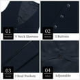 thumbnail image 4 of HISDERN Mens Suit Vest Slim Fit Formal Waistcoat Classic V-Neck Dress Vest for Weddings & Business, 4 of 8