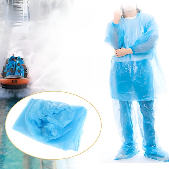 GJX 2026 New Disposable Rain Poncho Emergency Raincoat Rain Pants for Outdoors Travel Blue for Hiking, Camping, Outdoor Activities, Emergency Use, Travel.