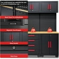 thumbnail image 3 of HPDMC Garage Storage Cabinet System, 6-Pcs Garage Cabinets and Storage System Corner Workshop Set with Corner Cabinet, Cabinet Drawers, Workbench, Pegboard for Tool Organization, Black and Grey, 3 of 8