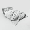 thumbnail image 3 of Ambesonne Animal Bedding Set 3 Pcs, Hand Drawn Single Whale, Twin XL, Black and White, 3 of 3