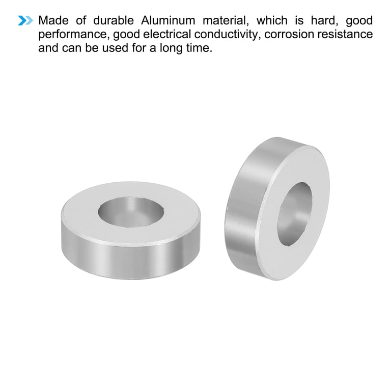 6 Rondelles/entretoises Aluminium 1/2" X 1/4" L - Pour Bricolage, Montage - Argenté