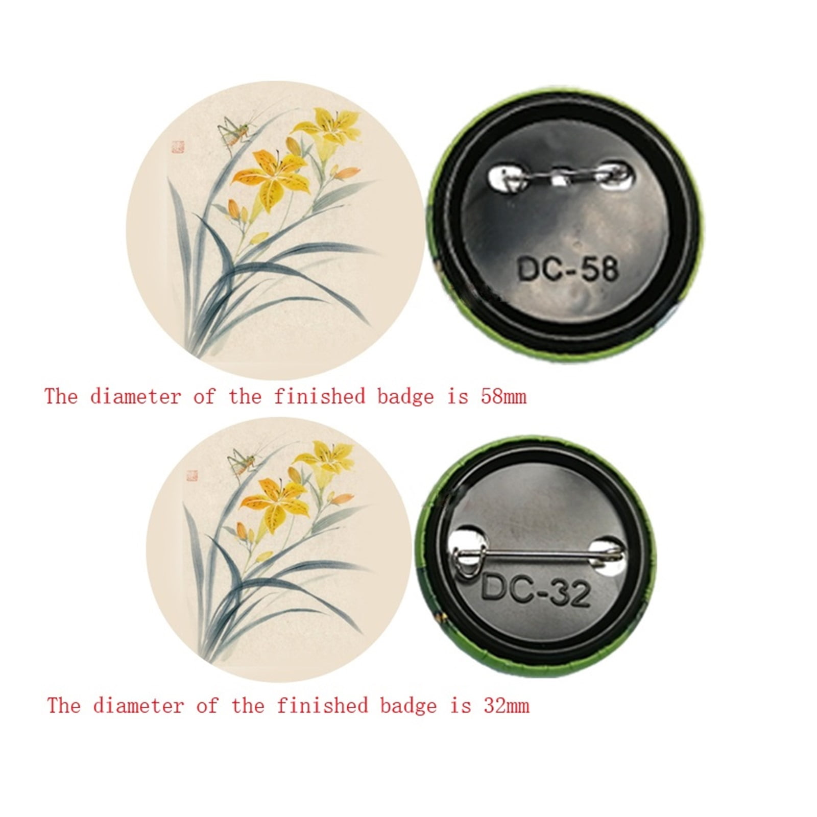 50/100 Buttons Badge Machine Black Plastic Bottom New Material Parts Metal Button Pin Blank Set Manufacturer DIY 32mm 58mm