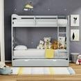 thumbnail image 2 of Plana Solid Wood Twin Over Twin Bunk Bed and Trundle in Light Gray, 2 of 8
