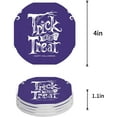thumbnail image 1 of FMSHPON Halloween Theme Trick or Treat Purple Set of 8 Round Coaster for Drinks, Absorbent Ceramic Stone Coasters Cup Mat with Cork Base for Home Kitchen Room Coffee Table Bar Decor, 1 of 6