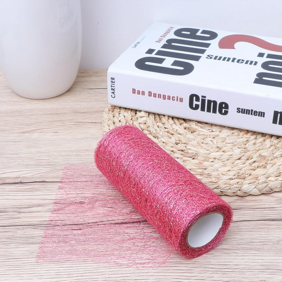 GOOHOCHY 1pc 15cm 10 Yards Yarn Tulle Netting Rolls Organza Fabric for Wedding Decoration Bow Tutu Skirt DIY Craft Sewing Gift Wrapping Clothes (Rosy)