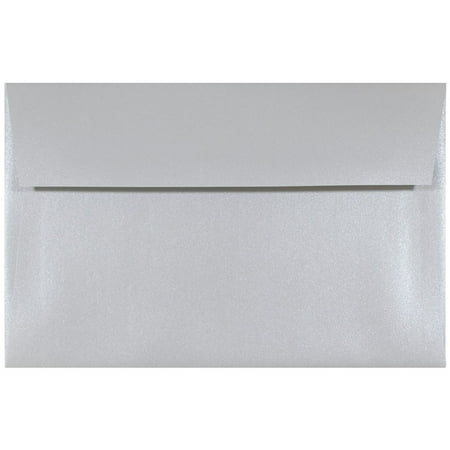 UPC: 0700112159053 | JAM A9 Envelopes  5.8×8.8  Silver Metallic  1000/Carton  Silver Pearlized Elegance