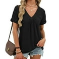 thumbnail image 2 of Sexlip Women's Casual Summer T Shirts Short Sleeve V Neck Tops Tshirts Black XXL, 2 of 8
