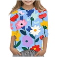 thumbnail image 1 of Lovzfmll Haut à Manches 3/4 en Argile Graphique pour Garçons et Filles, Col Rond Tee Décontracté pour Petites Filles 120, 1 of 5