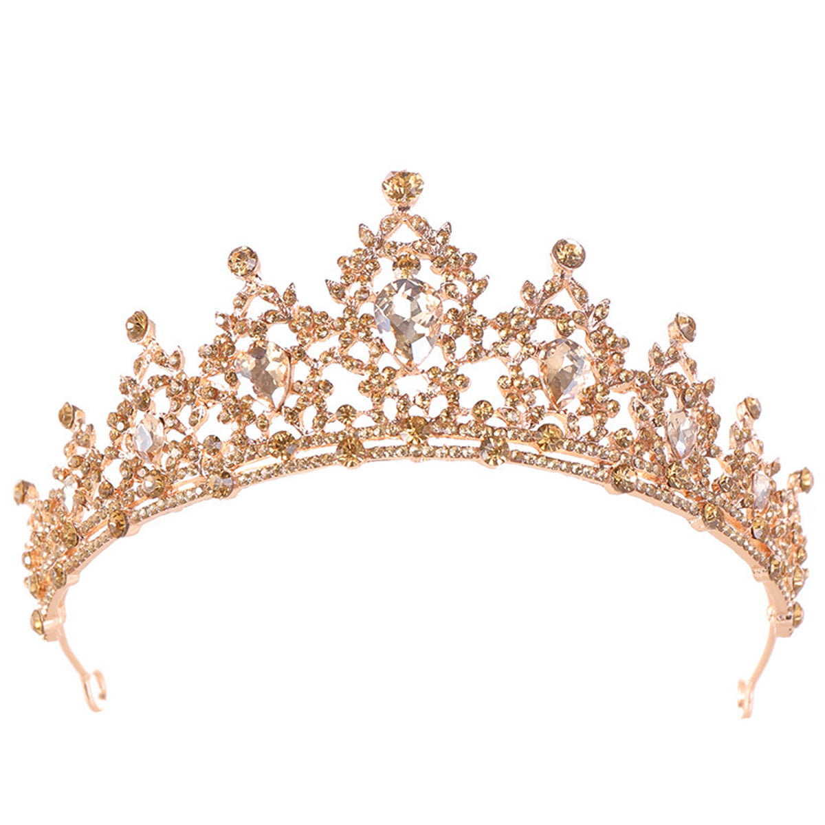 Crystal Wedding Gold Tiara Crown for Bride - Princess Tiara Party Porm ...